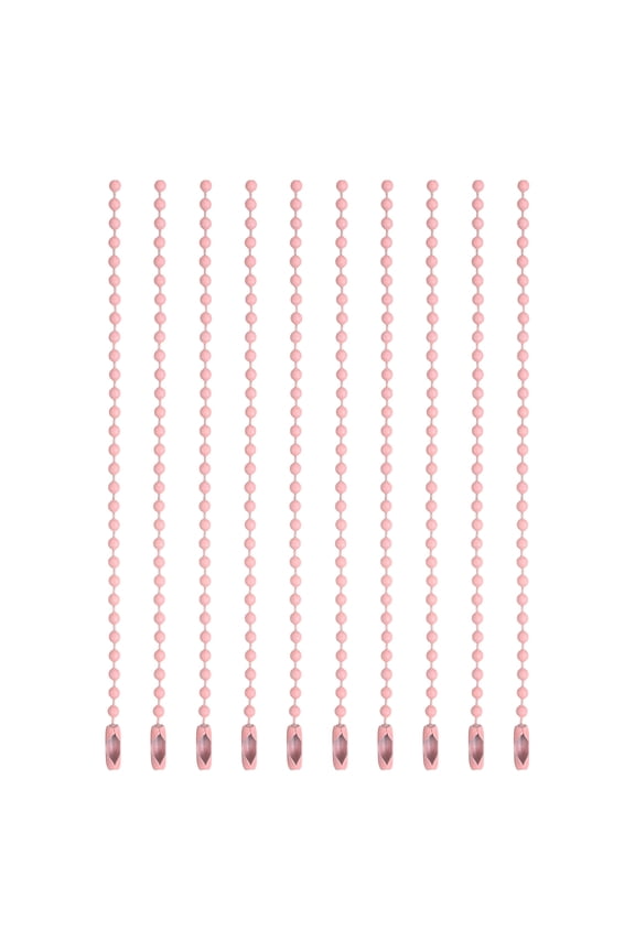 Ball Beads Chains, (3.9 Inch, Light Pink) (120 Pcs), Metal Dog Tag Chain Keychain Rings Beaded Extension Links Necklace Keychains, Suit for - Jewelry Making/Hanging Decoration