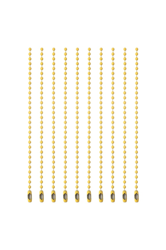 Ball Beads Chains, (3.9 Inch, Yellow) (120 Pcs), Metal Dog Tag Chain Keychain Rings Beaded Extension Links Necklace Keychains, Suit for - Jewelry Making/Hanging Decoration