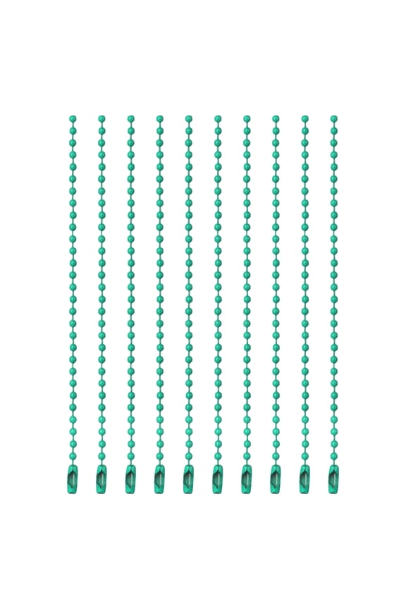 Ball Beads Chains, (4.7 Inch, Forest Green) (120 Pcs), Metal Dog Tag Chain Keychain Rings Beaded Extension Links Necklace Keychains, Suit for - Jewelry Making/Hanging Decoration