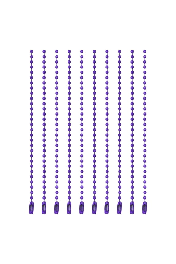 Ball Beads Chains, (4.7 Inch, Purple) (120 Pcs), Metal Dog Tag Chain Keychain Rings Beaded Extension Links Necklace Keychains, Suit for - Jewelry Making/Hanging Decoration