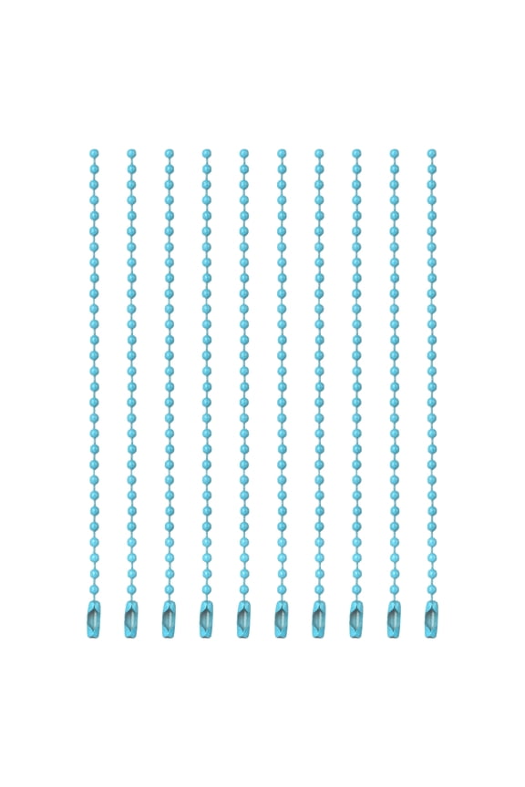 Ball Beads Chains, (4.7 Inch, Sky Blue) (120 Pcs), Metal Dog Tag Chain Keychain Rings Beaded Extension Links Necklace Keychains, Suit for - Jewelry Making/Hanging Decoration
