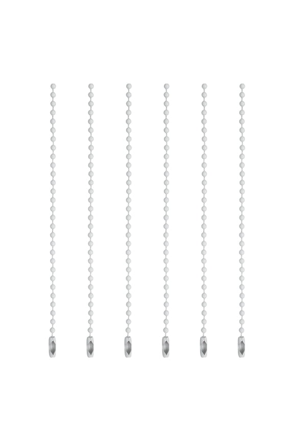 Ball Beads Chains, (4.7 Inch, White) (60 Pcs), Metal Dog Tag Chain Keychain Rings Beaded Extension Links Necklace Keychains, Suit for - Jewelry Making/Hanging Decoration