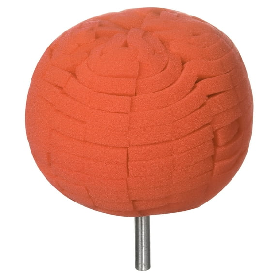 Uxcell Ball Buffing Polishing Pads 3 Inch Medium Cut Sponge Car Wheel Polishers Detail Polisher Tool with 1/4" Dia Shank for Automotive Car Metal Plastic Ceramic, Orange