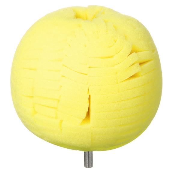 Uxcell Ball Buffing Polishing Pads 4 Inch Heavy Cut Sponge Car Wheel Polishers Detail Polisher Tool with 1/4" Dia Shank for Automotive Car Metal Plastic Ceramic, Yellow