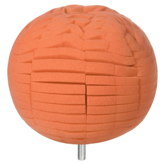 Uxcell Ball Buffing Polishing Pads 4 Inch Medium Cut Sponge Car Wheel Polishers Detail Polisher Tool with 1/4" Dia Shank for Automotive Car Metal Plastic Ceramic, Orange