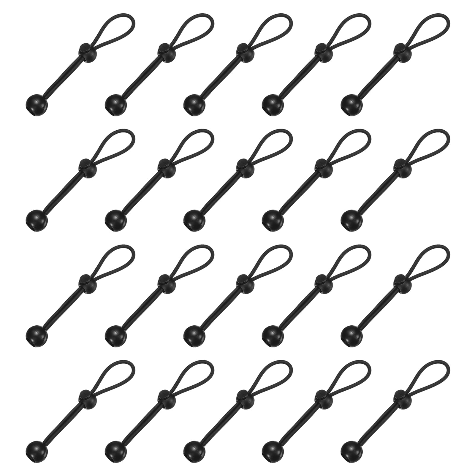 Uxcell Ball Bungee Cords, (15cm / 6 Inch, Black) (20 PCS) Universal Bungee Tie Downs, Suit for Shelter Camping Cargo Outdoor Roller Blinds Tents Canopies Tarp