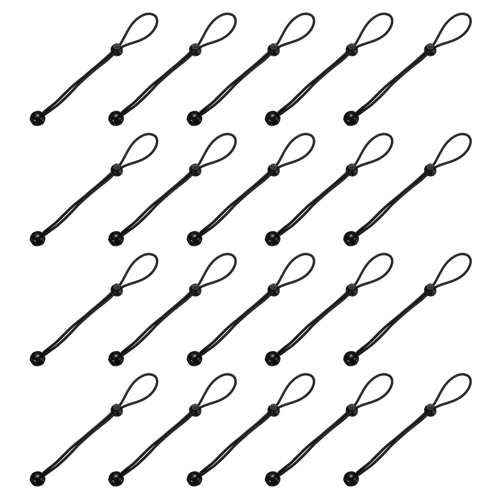 Uxcell Ball Bungee Cords, (25cm / 10 Inch, Black) (20 PCS) Universal Bungee Tie Downs, Suit for Shelter Camping Cargo Outdoor Roller Blinds Tents Canopies Tarp