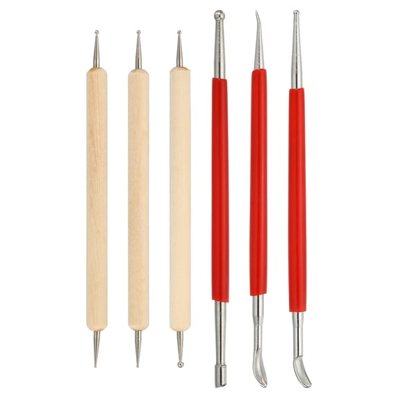 Uxcell Ball Embossing Stylus Kit, Leather Craft Tool Modeling Point Stylus, 2Color 6Pack
