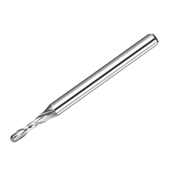 Uxcell Ball Nose Carbide End Mill, 1/8" Shank Upcut Spiral Router Bits 2mm x 8mm (Cutting Dia x Length) 2 Flute CNC Cutter for Wood, Aluminum, 3D Carving, Engraving