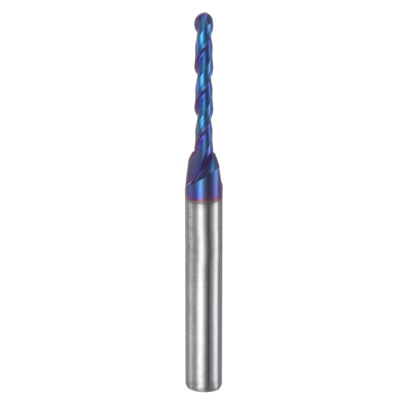 Uxcell Ball Nose End Mill 1/16" Radius 1/4" Shank Solid Carbide Nano Coated Upcut Spiral 2 Flutes