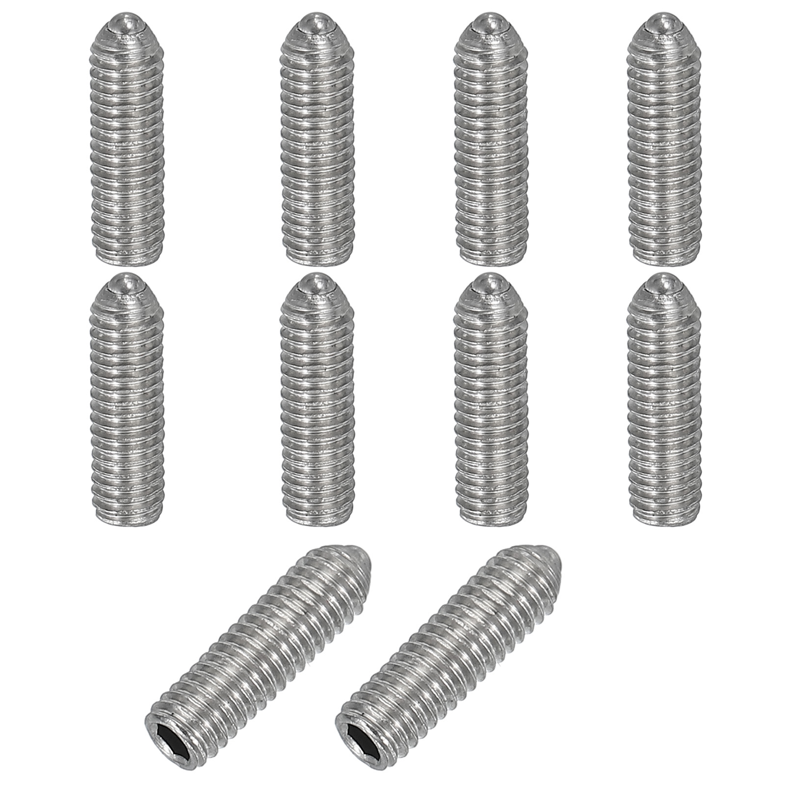 Uxcell 10Pcs M3x10mm Ball Point Set Screw 304 Stainless Steel Spring ...