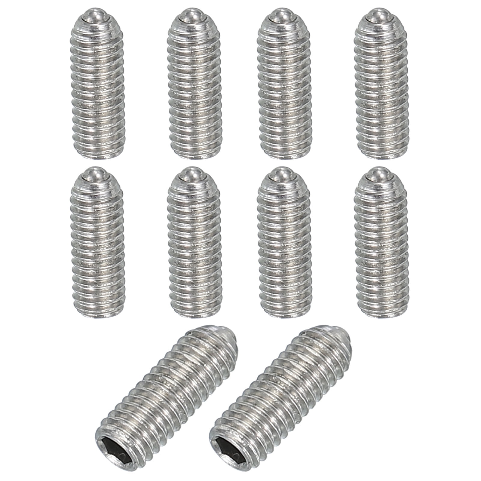 Uxcell 10Pcs M3x8mm Ball Point Set Screw 304 Stainless Steel Spring Hex ...