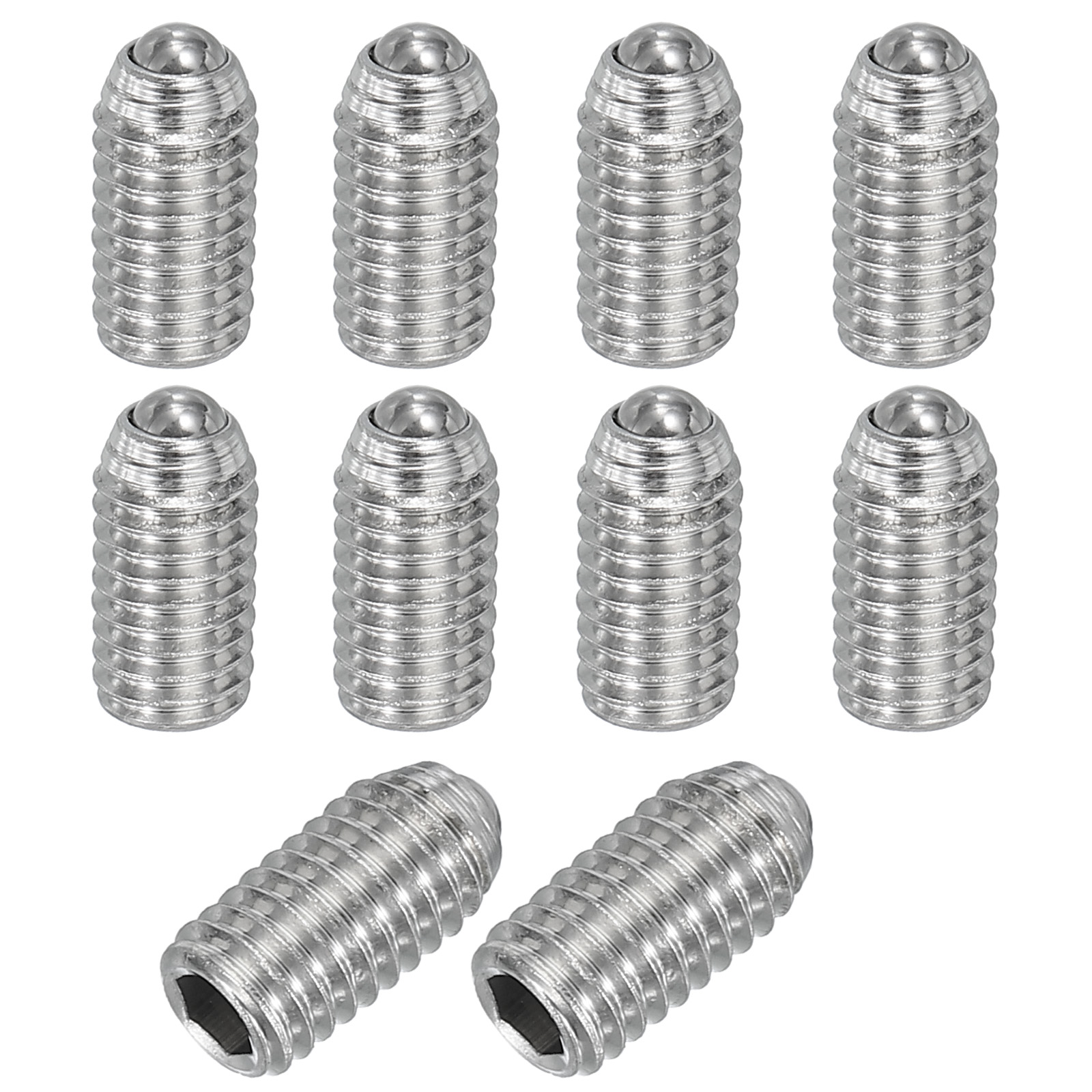 Uxcell 10Pcs M5x10mm Ball Point Set Screw 304 Stainless Steel Spring ...