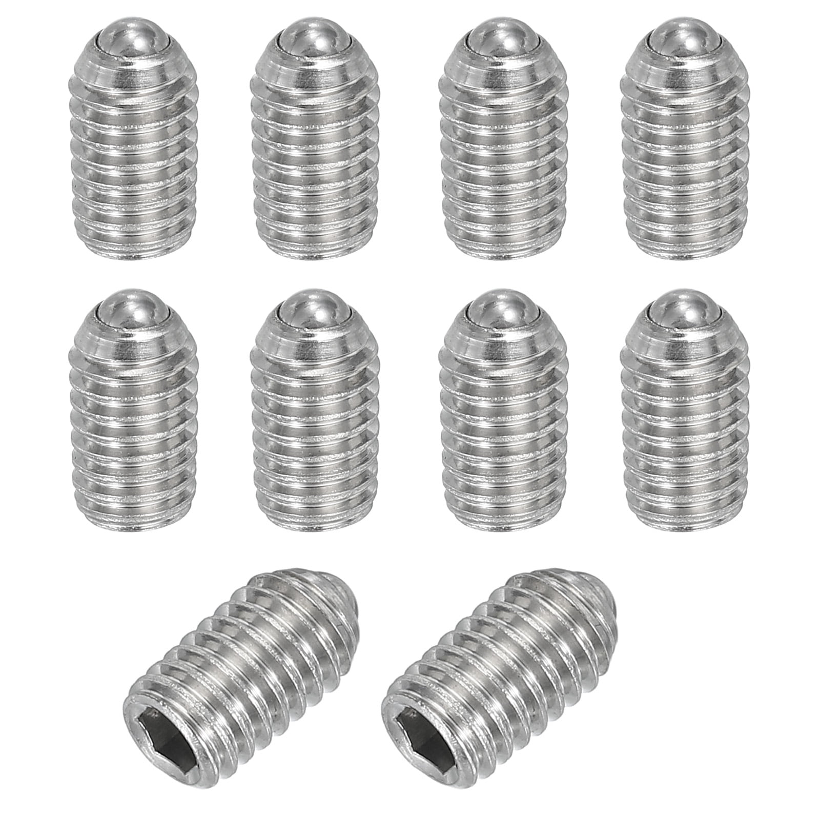 Uxcell 10Pcs M6x10mm Ball Point Set Screw 304 Stainless Steel Spring ...