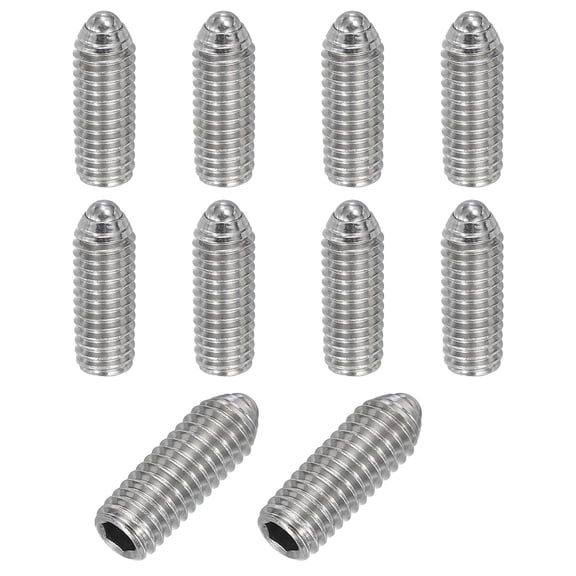 Uxcell 10Pcs M6x16mm Ball Point Set Screw 304 Stainless Steel Spring Hex Socket Screw