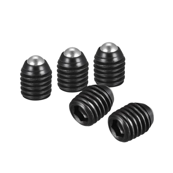 Uxcell Ball Point Set Screws, M10 x 12mm High Carbon Steel Metric Spring Hex Socket Grub Screw 5 Pack