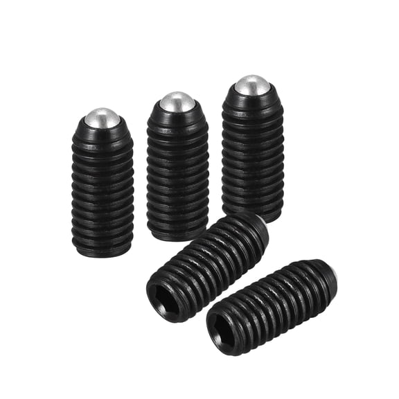 Uxcell Ball Point Set Screws, M5 x 12mm High Carbon Steel Metric Spring Hex Socket Grub Screw 5 Pack