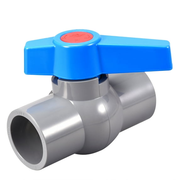 Uxcell Ball Valve, 32mm ID Socket End Valve for Aquarium Setup, Sump Pump, Pool, Garden Sprinkler Gray Blue