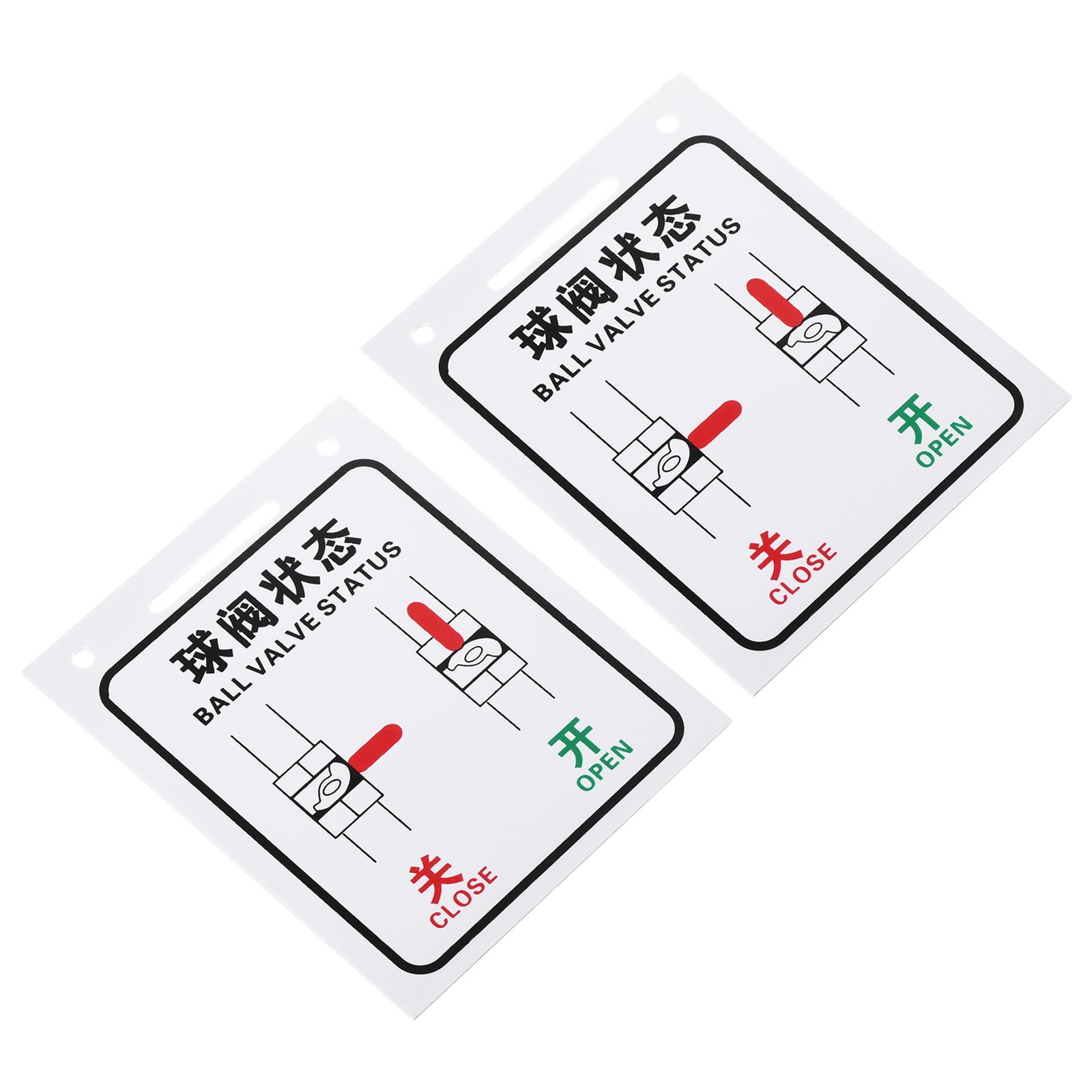 Uxcell Ball Valve Status Open Close Label Valve Identifier Tag, Black