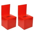 thumbnail image 1 of Uxcell Ballot Box 6"x6"x6" Raffle Box with Removable Header Board Suggestion Box Cardboard Box Red 2Pack, 1 of 5