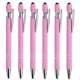 thumbnail image 1 of Uxcell Ballpoint Pen with Stylus Tip Metal Pen Black Ink 1.0mm Medium Point Stylus Pen Style 1, Light Purple 6 Pack, 1 of 6