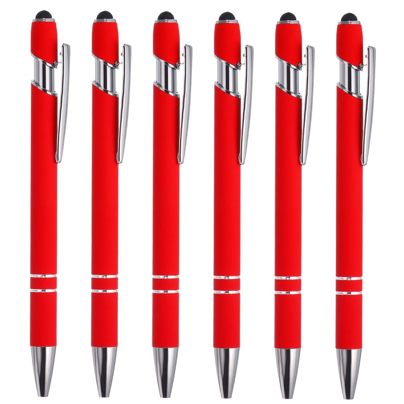 Uxcell Ballpoint Pen with Stylus Tip Metal Pen Black Ink 1.0mm Medium Point  Stylus Pen Style 1, Orange 6 Pack