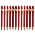 thumbnail image 1 of Uxcell Ballpoint Pen with Stylus Tip Metal Pen Black Ink 1.0mm Medium Point Stylus Pen Style 2, Red 12 Pack, 1 of 6