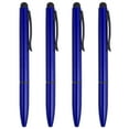 thumbnail image 1 of Uxcell Ballpoint Pen with Stylus Tip Metal Pen Black Ink 1.0mm Medium Point Stylus Pen Style 3, Blue 4 Pack, 1 of 5
