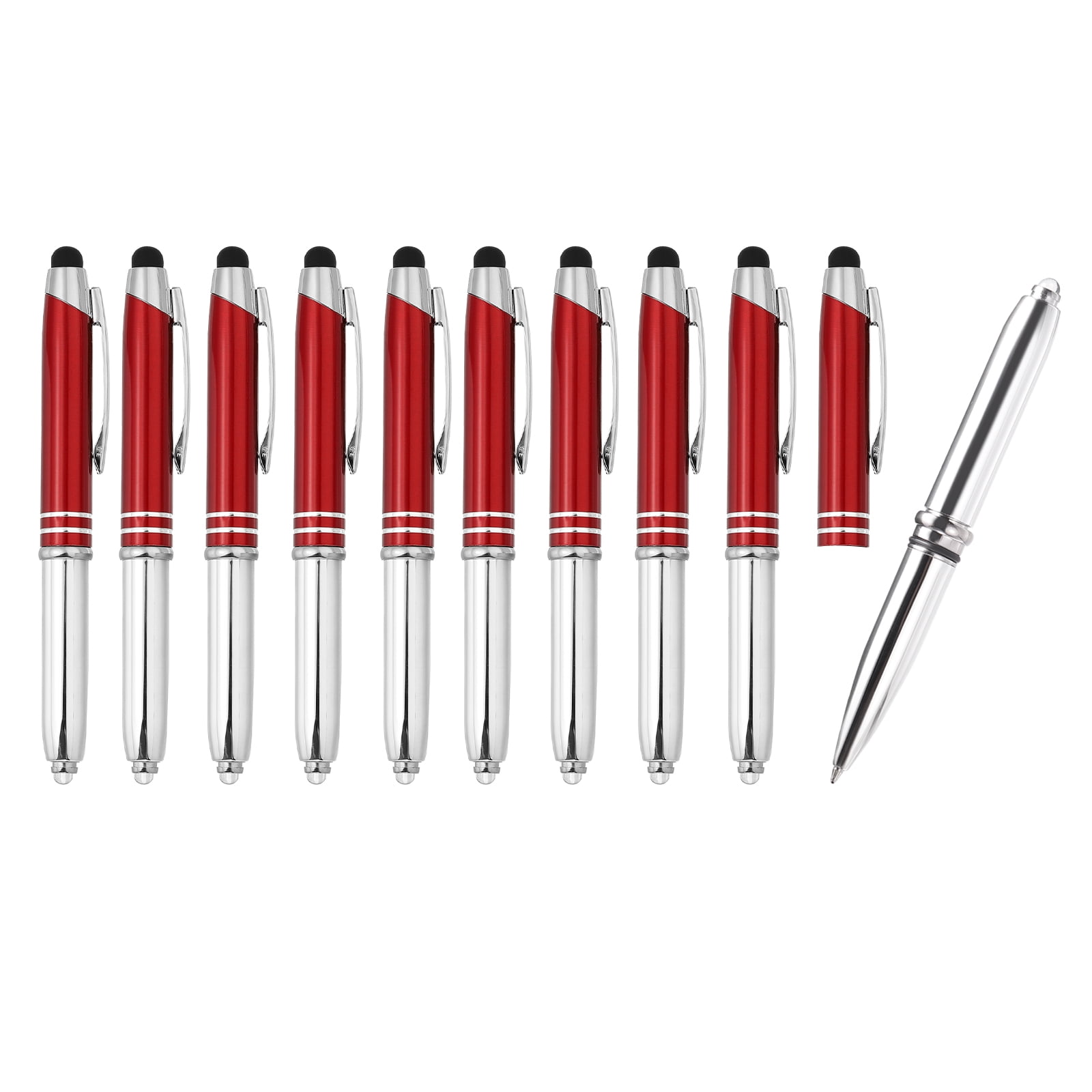 Uxcell Ballpoint Pen with Stylus Tip and LED Flashlight, 10 Pack 3 in 1 ...