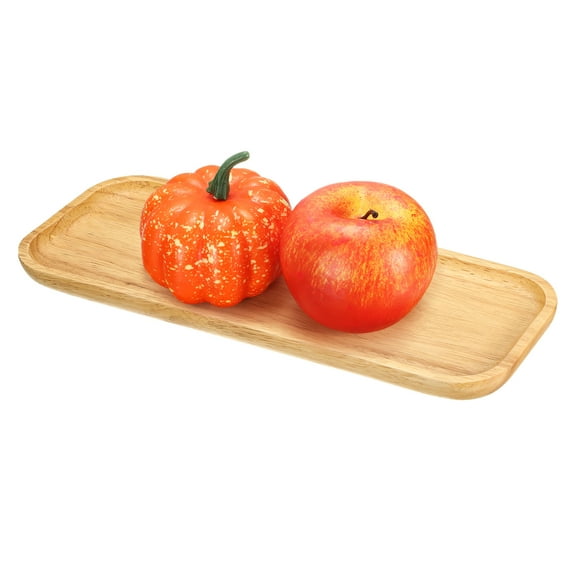 Uxcell Bamboo Serving Tray, 12.6 x 5 Inch Square Wooden Trays Portable Serving Platters for Food Fruit, Snacks, Bread, Vanity, Weddings, Picnics, Khaki