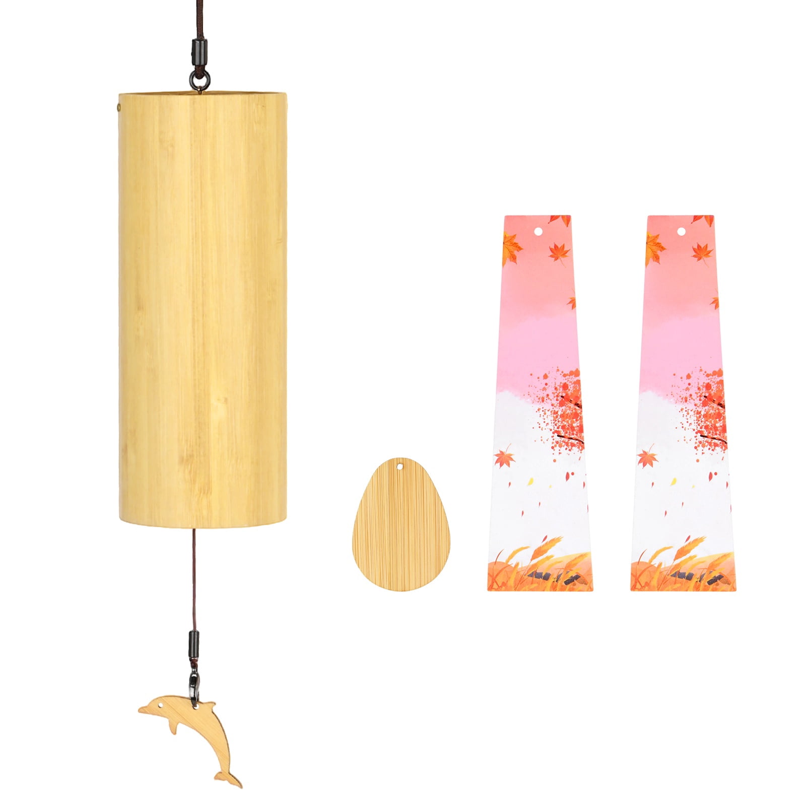 Uxcell Bamboo Wind Chimes for Meditation, Relaxing Emotions, Wooden Handcrafted Chimes for Unique Decor, Gardening Gift for Outdoor Decoration [Am Chord]