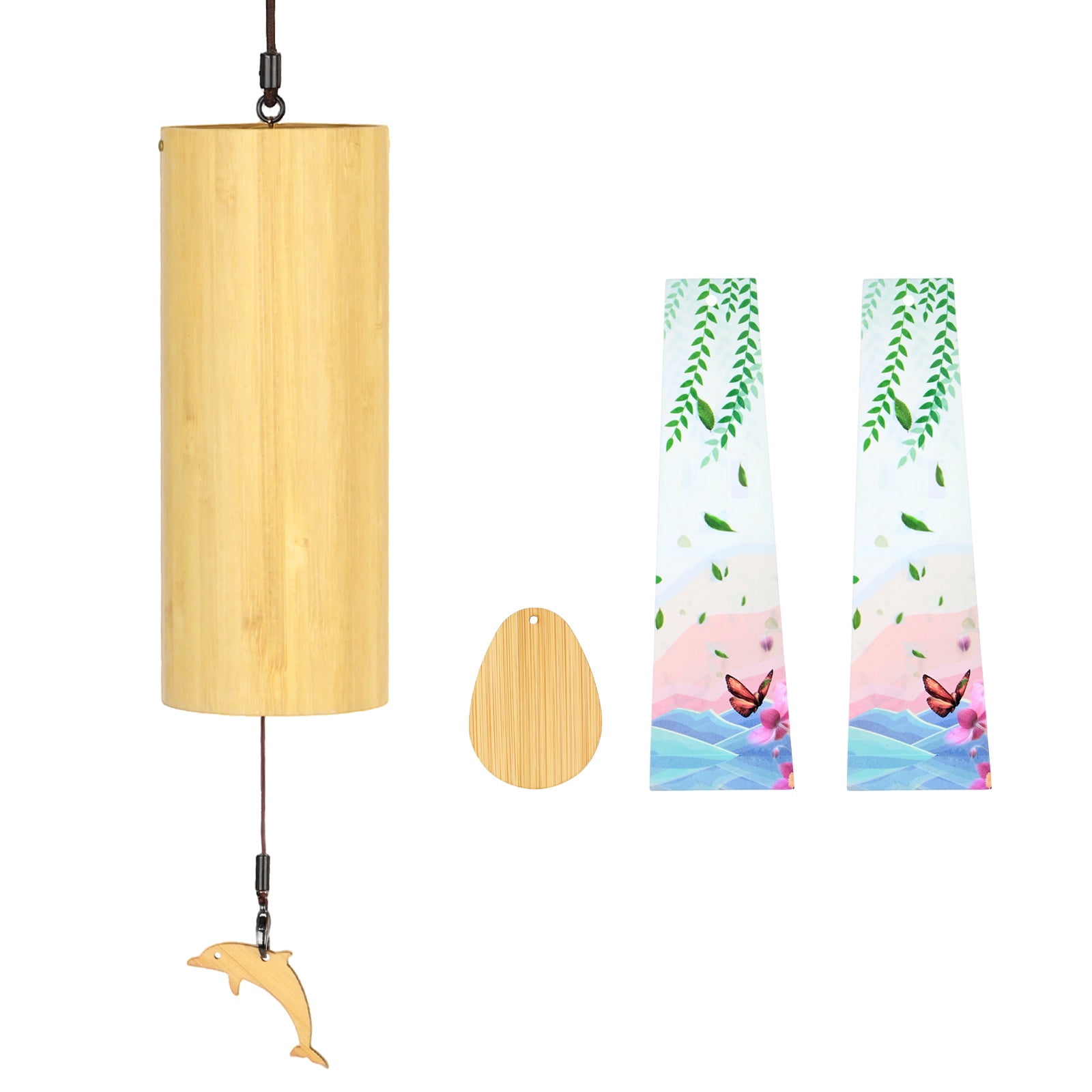 Uxcell Bamboo Wind Chimes for Meditation, Relaxing Emotions, Wooden Handcrafted Chimes for Unique Decor, Gardening Gift for Outdoor Decoration [G Chord]