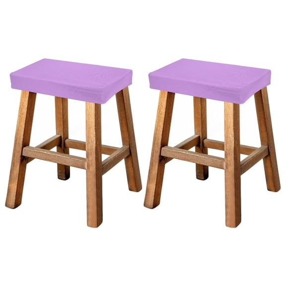 Uxcell Bar Stool Cover Rectangle, Stretch Washable Saddle Counter Vanity Barstool Slipcover Seat Cushion Protector with Elastic Band for Wooden Metal Bench Chair(Purple, 2Pcs)