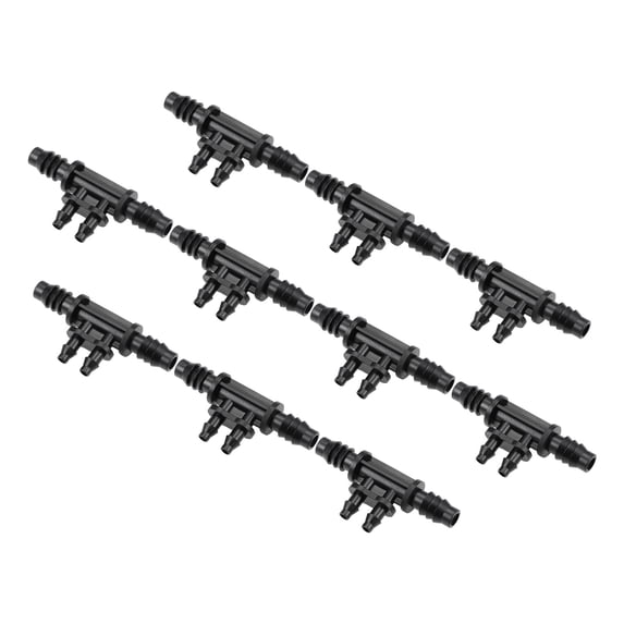 Uxcell Barb Drip Pipe Connector 4mm and 8mm Inner Diameter Hose Fitting 4 Way for Garden Irrigation System,Plastic 20pcs