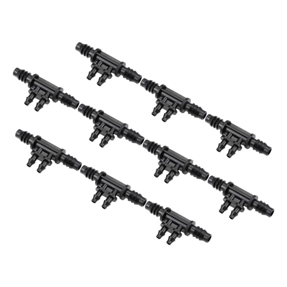 Uxcell Barb Drip Pipe Connector 4mm and 8mm Inner Diameter Hose Fitting 4 Way for Garden Irrigation System,Plastic 20pcs