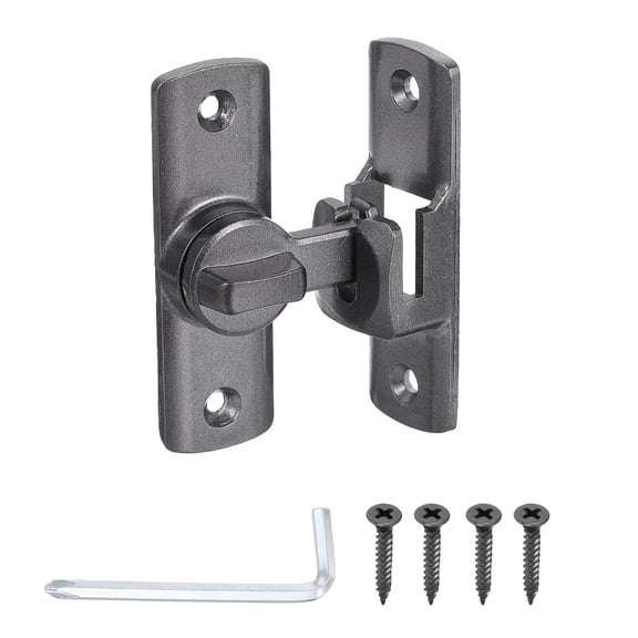 Uxcell Barn Door Lock, 90/180 Degree Security Flip Sliding Door Latch, Gray