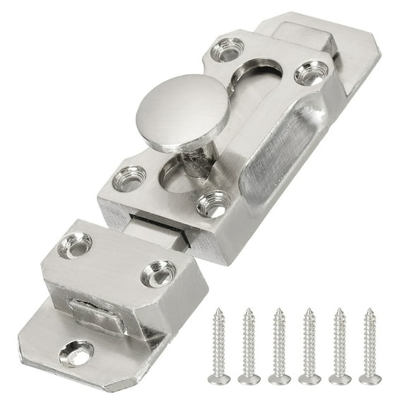 Uxcell Barrel Bolt Latch, Vintage Slide Lock with Mounting Screws for Wooden Door Barn Fence Shed Window Silver 3 Inch