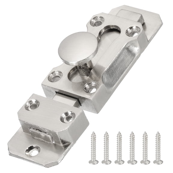 Uxcell Barrel Bolt Latch, Vintage Slide Lock with Mounting Screws for Wooden Door Barn Fence Shed Window Silver 3 Inch