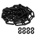 thumbnail image 1 of Uxcell Barrier Chain, (6.5ft 1" Dia., Black), Plastic Safety Chain Links with S Hooks for Crowd Control Queue Line Parking Lot Fence Gate Concert Construction Site Decoration, 1 of 7