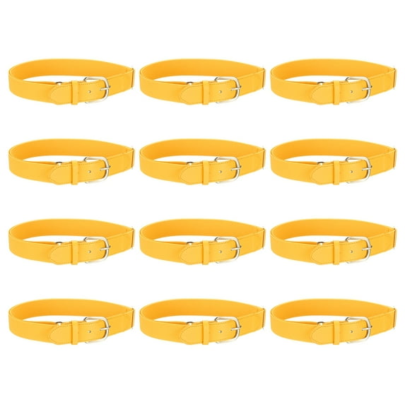 Uxcell Baseball Belt PU Leather Softball Belt, Adjustable Elastic Baseball Uniform Belt Fit for Adult Yellow