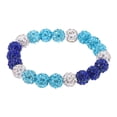 thumbnail image 1 of Uxcell Baseball Bracelet, Ice Collection Bracelets Bling Rhinestone Inspired Bead Disco Ball - Fit for (Men/Women/Players/Birthday Gift), 7.5 in & Silicone & White Blue, 1 of 7