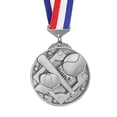 thumbnail image 1 of Uxcell Baseball Games Cap Award Medals with Ribbons, Winner Medals Prizes for Competitions Sports Silver, 1 of 7