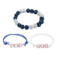 thumbnail image 1 of Uxcell Baseball Necklace Set, 16"/18" Bling Rhinestone Beaded Chain Bracelet Necklace with 2 Baseball Strings for Men Women Sports Jewelry Gift Team Lovers, Pink-Blue, Pack of 4, 1 of 6