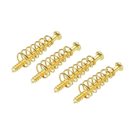 Uxcell Bass Guitar Pickguard Mounting Screws with Spring M2.5x26mm Bass Pickup Ring Mounting Screws Golden 4 Pack