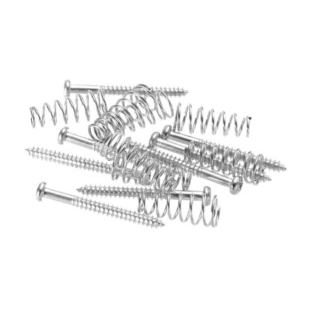 Uxcell Bass Guitar Pickguard Mounting Screws with Spring M2.5x26mm Bass Pickup Ring Mounting Screws Silver 8 Pack
