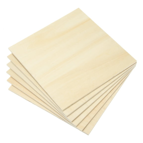 Uxcell Basswood Sheets, Plywood Sheets Balsa Wood Board Unfinished Thin Wood Squares for Crafts Laser Cutting 10x10x1/4"