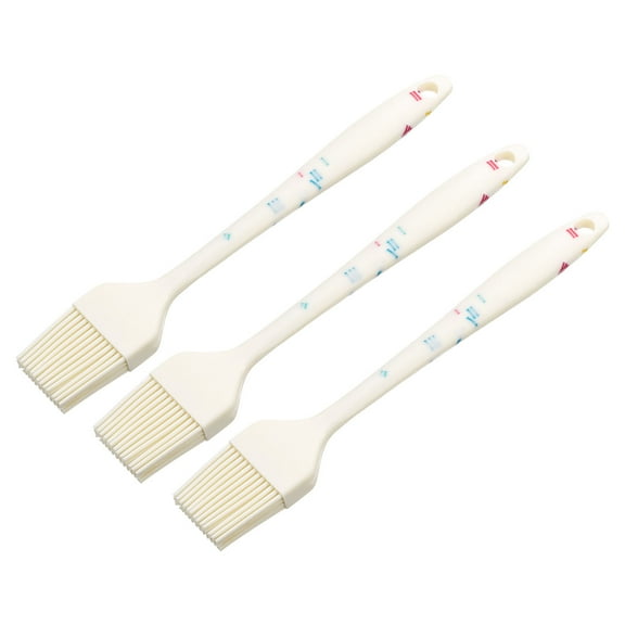 Uxcell Basting Pastry Brush, 8” Silicone Flexible Brushes for Baking, Cooking, Grilling, White, 3Pcs