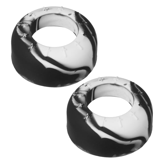Uxcell Bat Grip Choke Up Ring, Pressure Baseball Rings Bat Knob Soft Silicone Grip Rings Improve Swing and Increase Control 2Pcs & Black-white - Fit for (Baseball/Softball/Teeball)