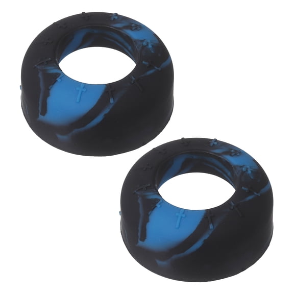 Uxcell Bat Grip Choke Up Ring, Pressure Baseball Rings Bat Knob Soft Silicone Grip Rings Improve Swing and Increase Control 2Pcs & Blue-black - Fit for (Baseball/Softball/Teeball)