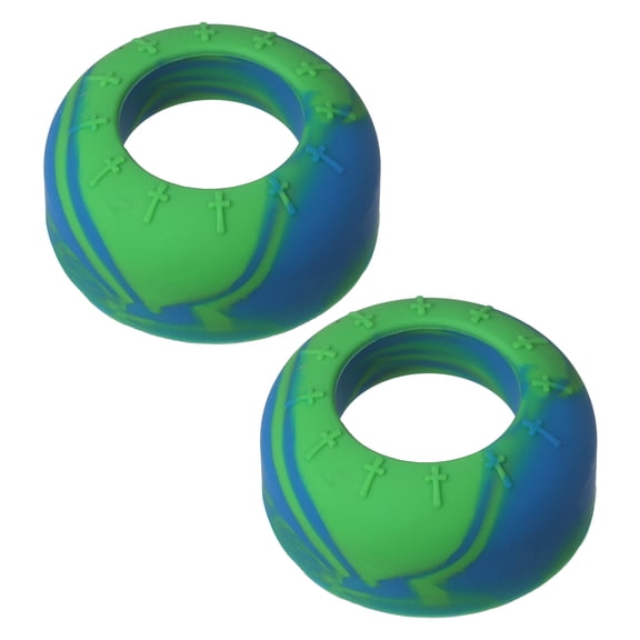 Uxcell Bat Grip Choke Up Ring, Pressure Baseball Rings Bat Knob Soft Silicone Grip Rings Improve Swing and Increase Control 2Pcs & Blue-green - Fit for (Baseball/Softball/Teeball)